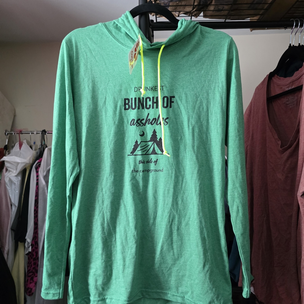 Anvil Green Hoodie with Neon Yellow Accents